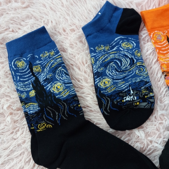 LAST 1! Starry Night- sheer mesh top w/matching socks! Van Gogh mock-turtleneck - Picture 9 of 10